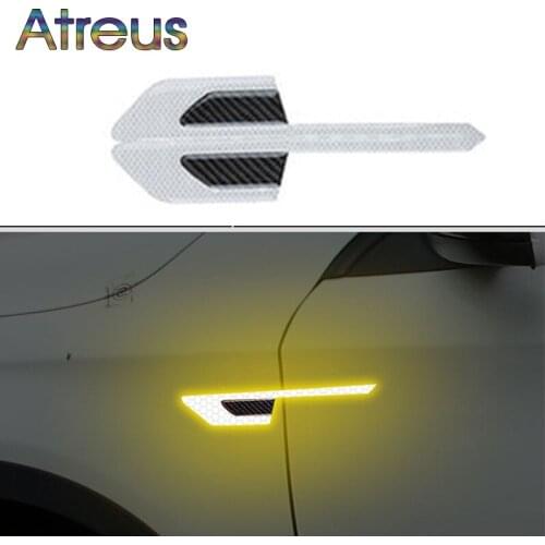 Atreus Car side carbon fiber reflective stickers For BMW E39 E90 E60 E36 F30 F10 E34 E30 Mini Cooper Audi A4 B8 A3 A6 C6 Q5 A5