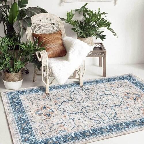 Bohemia Large Area Living Room Carpet Retro Floral Carpet Ethnic Style Kitchen Floor Mats Bedroom Bedside Carpet Floor Mats