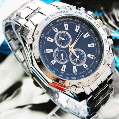 Fashion Men Stainless Steel Quartz Analog Sport Wrist Watch Fathers Day Gift Watches Men Sport Watches Mens Quartz Clock Man
