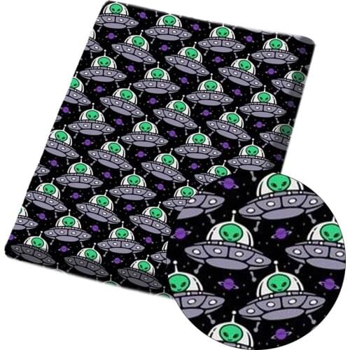 CHEER BOWS 45*150cm 1pc Polyester Cotton Cloth Fabric Robot Alien Printed Sheets Apparel Sewing Materials Home Textile Patchwork