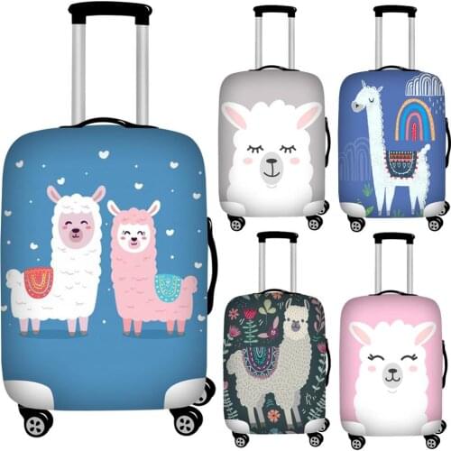 FORUDESIGNS Animal Llama Print Travel Luggage Protective Dust Covers Cute 18-32inch Suitcase Cover Waterproof Baggage Covers