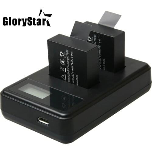 For SJ4000 battery charger USB LCD Dual charger bateria sj7000 sj5000 sj6000 sj4000 SJ M10 for SJCAM sj4000 sj5000 Sport camera