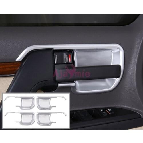 Chrome Car Styling Interior Door handle Bowl Insert Trim Panel Frame 2008-2018 For Toyota LC Land Cruiser 200 Accessories
