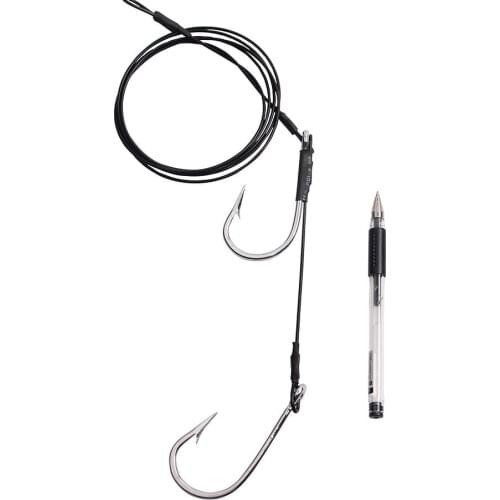 Hyaena 400LB Stainless Steel Assist Hooks With 1.5m Nylon Line Ocean Boat Fishing Hooks Shark Rigs Big game fishing hooks