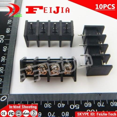 10PCS 45-9.5-4P / 45 9.5mm 4Pin Barrier Terminal Block Screw Terminal Block Pitch 9.5mm Terminal Block Free Shipping