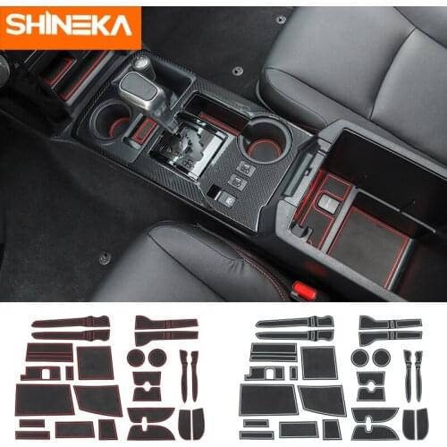 SHINEKA Door Groove Mat For Toyota 4runner Interior Door slot cup holder Dust Non-slip mats Accessories For Toyota 4runner 2017