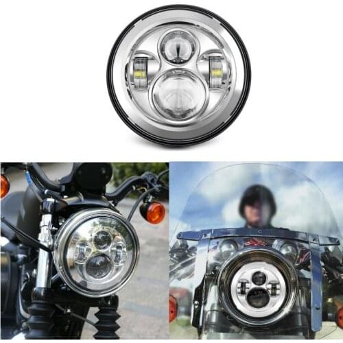 For Land Rover Defender Lada Niva 4x4 Road King Softail Touring 1PC 40W 7inch Round LED Headlight