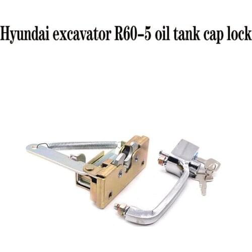 Excavator fuel tank cover key for modern excavator R60-5 engine fuel tank cover rear tank cover lock + key made in China