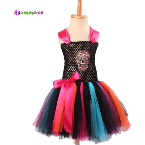 Ksummeree Halloween or Purim Tutu Dress Girls Cosplay Party Dresses Baby Kids Photo Props Rainbow Baby Dress TS119