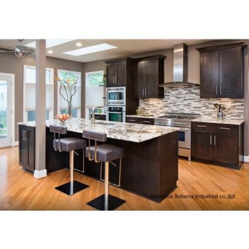 Solid wood kitchen cabinet(LH-SW095)