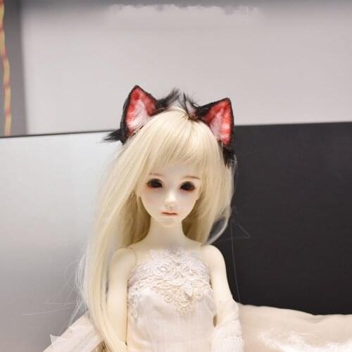 Doll Use BJD Strawberry Cat Ear Beast Ear Nekomimi SD DD 1/3 1/4 1/6 BJD Doll Accessory Cute Lovely Cosplay Limit Cos Gift C