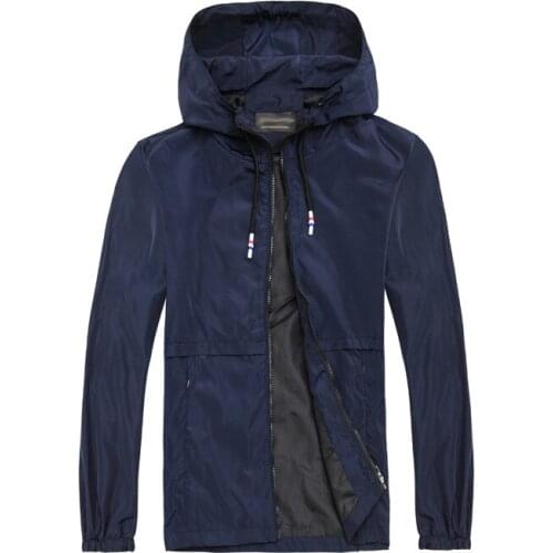 2019 Fashion Brand Mens Hooded Jackets Spring autumn New Thin Section Solid Color Men Loose Jacket Casual Jacket Coats male