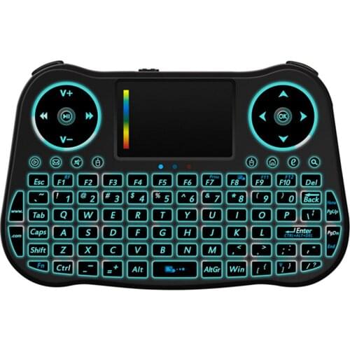 Magicsee Mini Keyboard 2.4G Wireless Keyboard 7 color backlit Remote Control Engilsh Russian Touchpad For Android TV Box PK i8