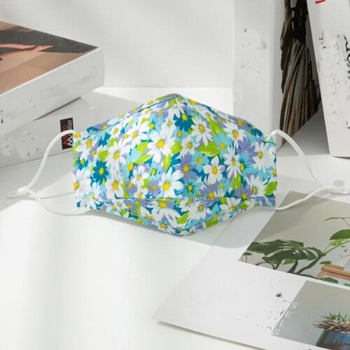 Best Face Masks For Women Fashion Floral Designer Cotton Fabric Thick Washable Mouthmask Adult Maske With Pocket Earloop Bandage