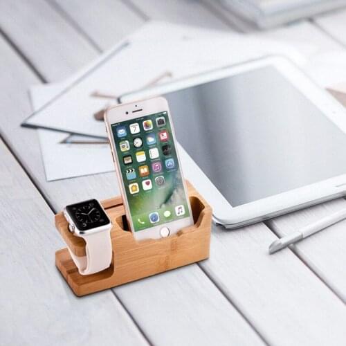 Mindzo Multi USB mobile phone charging bottom sits wooden charger watch bamboo wood charging bracket
