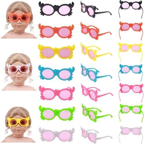 Fashion Cool Miniature Eyeglasses For 18 Inch American&43 Cm Baby New Born Doll Girls Toy Russia