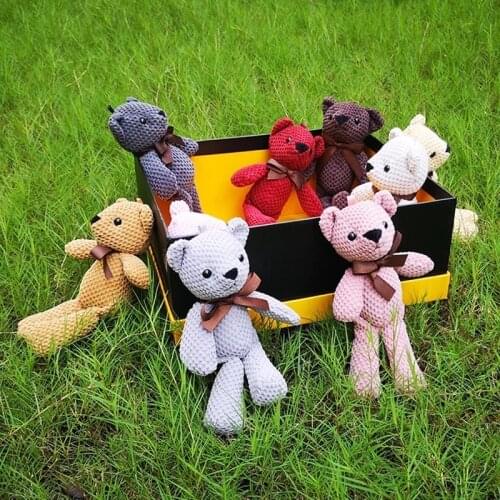 Cartoon Teddy Bear Plush Toys Cute Bunny Keychain Pendant Doll Soft Stuffed Animal Plush Toy Wedding Party Birthday Decor