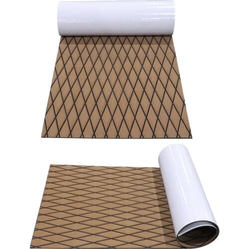 EVA Foam Faux Teak Boat Decking Sheet Non-Skid Self-Adhesive Sea Deck Marine Yacht RV Boat Brown