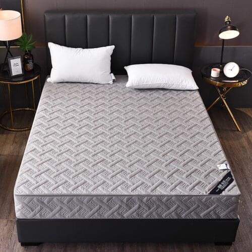 Zipper Non-slip Mattress Cover Solid Color Quilted Bed Cover Removable All-inclusive Mattress Protector Pad Size Queen Six-sided