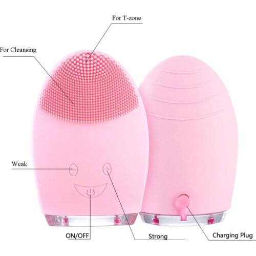 NEW wireless charge Electric Face washing Cleaning Massage Brush Waterproof bamboo charcoal Silicone Facial Cleansing Devices
