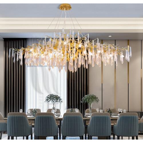 Light luxury chandelier post modern crystal lamp Nordic simple living room dining room chandelier Club Villa lobby engineering