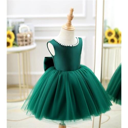 Newborn Baby Girl Dress For Baptism With Bow Beads Lace Girl Infant Princess Lace Party Dress Baby Girl Clothes Summer Vestidos