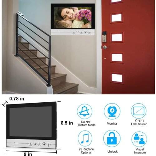 New Home 9 inch Color TFT Digital 16:9 Display 800x480 LCD Widescreen Monitor For Video Doorphone Video Doorbell Intercom System