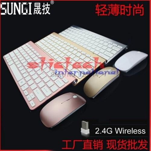 By dhl or ems 10pcs Wireless keyboard mouse 2.4G keyboard Mouse combo and 2.4G USB Receiver for Macbook,Computer PC,Laptop a
