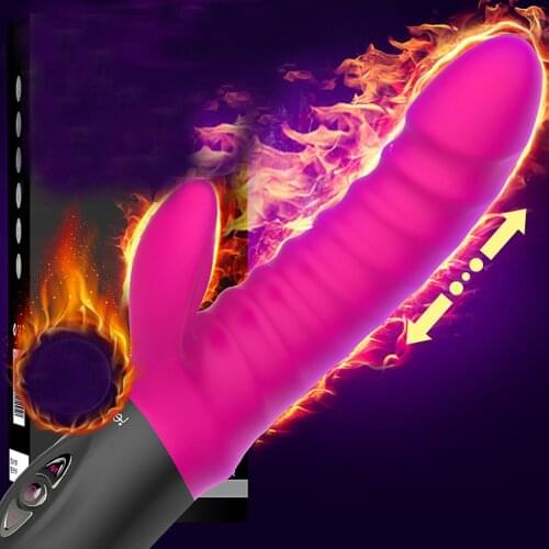 Fully Automatic Impact Magic Wand Stick for Women Pumping Massage Heating Dildo Vibrator Sex Toys for Female Adults Masturbator