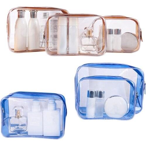 Travel Clear Makeup Bag Organizer Transparent Pvc Beautician Cosmetic Bags Beauty Toiletry Bag Make Up Pouch Wash Bags