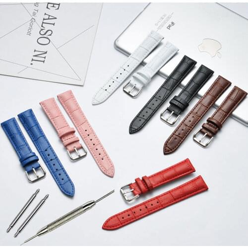 10 12 14 15 16 17 18 19 20 22 14 mm Genuine leather watchband Luxury watch belt strap wristwatches band Female red white black