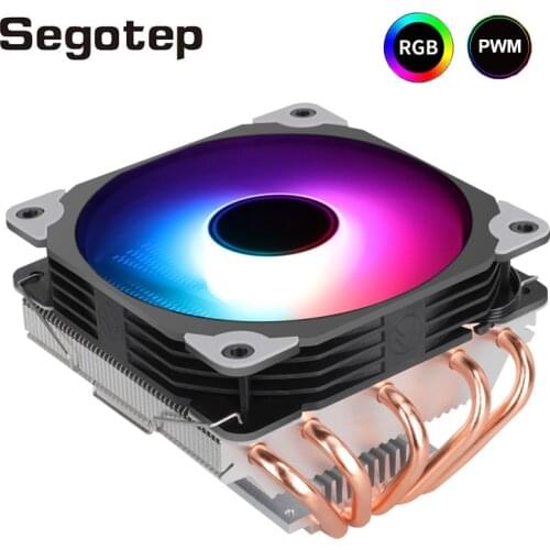 Segotep 5 Heatpipes 135W CPU Radiator Cooler 120mm RGB Low Profile Fan PWM 4PIN LGA1366 1200 1155 1151 1150 AM4 AM3(+)Ventilador