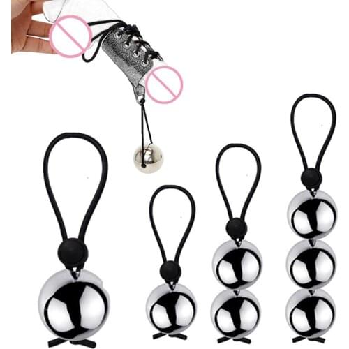 Weight Ball Penis Ring Metal Ball Weight Hanger for Penis Enlargement Weight Stretcher Extender Cock Ring Male Chastity Device