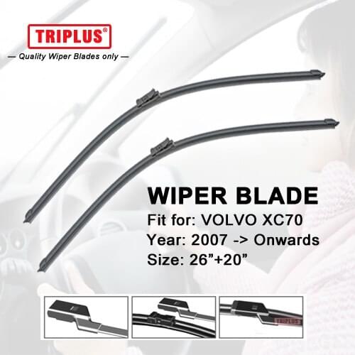 Wiper Blade for VOLVO XC70 (2007-Onwards) 1set 26"+20",Flat Aero Beam Windscreen Wipers Frameless Windshield Soft Wiper Blades