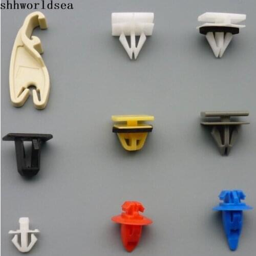 Shhworldsea 100pcs auto fasteners fender rocker panel moulding clip fender wheel flare clip door lock pawl for toyota