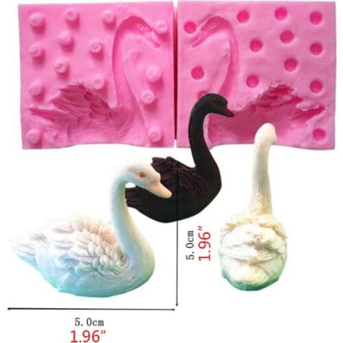 Silicone Mold 3D Swan Shape Epoxy Mould DIY Chocolate Fondant Cake Making Dried Flower Resin Decorative DIY Hand Crafts