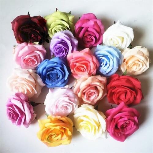 SPR 10cm 100pcs High Quality Rose Flower Head Silk Artificial Flowers Decor For Home DIY Garland Christmas Decorations New Year