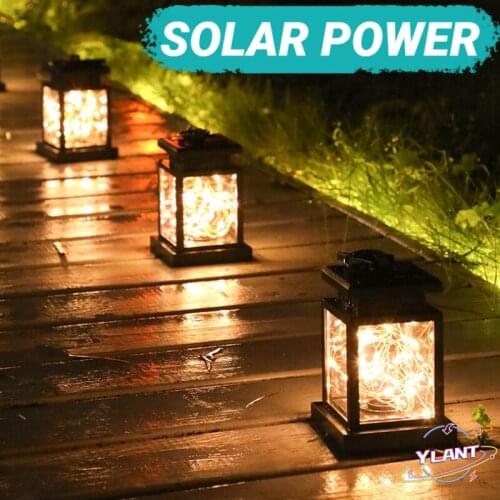 2021 Solar Powered LED Outdoor twinkle Candle Lantern Outdoor Lamp Home Garden Decoration Light Warm Flame Flashing Tea Light