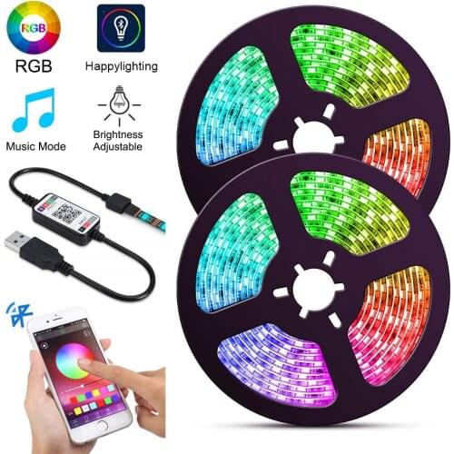 Bluetooth APP Remote RGB LED Strips Ribbon 1M-5M Diode Tape DC 5V USB fita LED Light Stripe Waterproof Backlight With Control