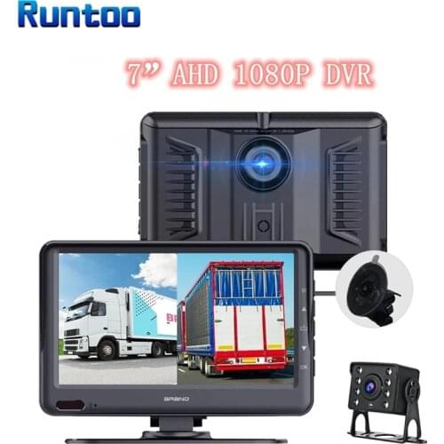 Truck DVR Monitor Dash Camera FHD 1080P Dash Cam Driving Assistant System Front and Rear Dual Lens Video Recorder Night Vision