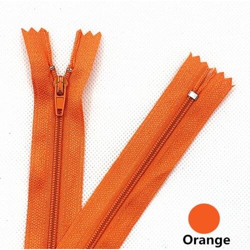 10pcs 4Inch-24inch(10cm-60Cm) Orange Nylon Coil Zippers for Tailor Sewing Crafts Nylon Zippers Bulk