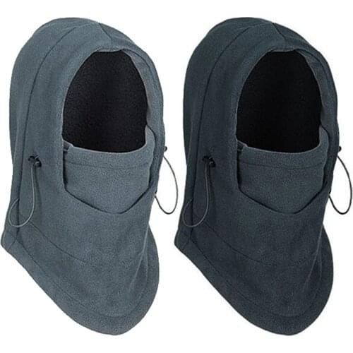 Winter Warm Fleece Beanies Hats Windproof Snowboard Skullies Beanies Full Face Warm Mask Multi Function Hooded Neck Warmer Cap