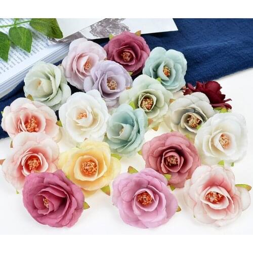 10 Pcs Silk Peony Artificial Flower Dried Flower 6cm Flower Head Wedding Party Home DIY Garden Decoration Wedding Car Decoration