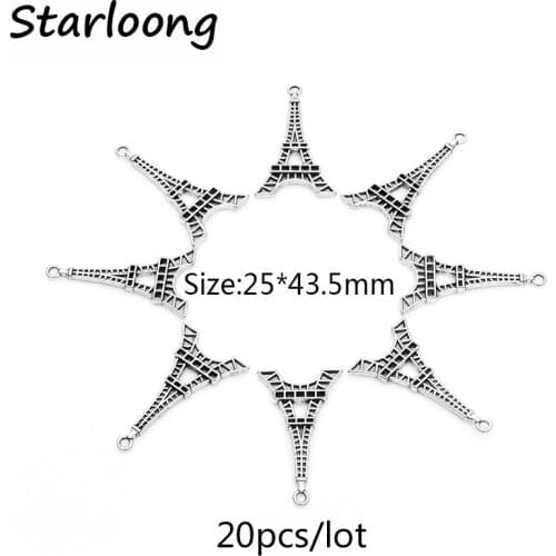 20pcs/lot zinc alloy antique vintage silver plated Tour Eiffel charm pendants for Bracelet Necklace DIY Jewelry Making