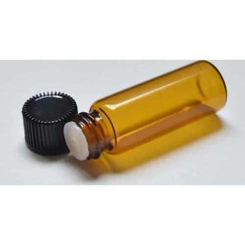 5pcs 5ml Mini Amber Vials Clear Glass Bottle with Orifice Reducer Small Essential Bottle