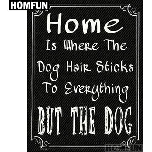 HOMFUN Full Square/Round Drill 5D DIY Diamond Painting "Cartoon dog home" Embroidery Cross Stitch 5D Home Decor Gift A01567