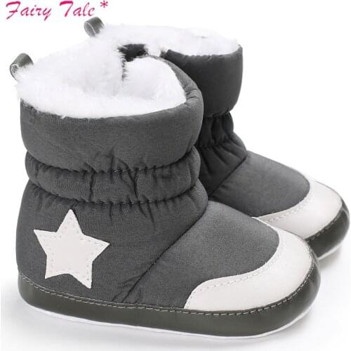 Baby Boots Winter Baby Boots Unisex Kids Winter Shoes Crib Bebe Infant Toddler Five Star Pattern Snowfield Snow Boots