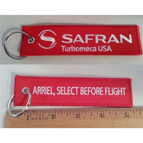 Logo Safran Turbomeca USA Flight Aviation Tag Keychain Arriel Select Before Flight