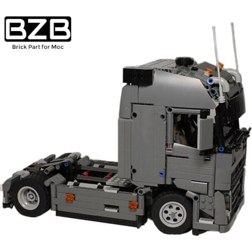 BZB MOC City Truck High-tech Engineering FH Tractor Truck 67031 Car Building Block Model Kids Toys DIY Brick Part Boy Best Gifts
