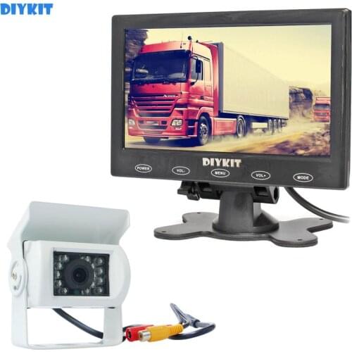 DIYKIT 7 inch Touch Car Monitor + Backup Rear View CCD Waterproof Car Camera Kit for Horse Trailer Motorhome System